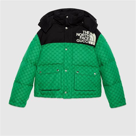 gucci x the north face padded jacket trail print|north face Gucci for sale.